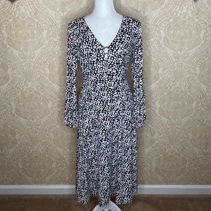 Express Floral V-Neck Open Back Midi Dress